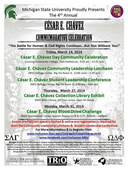 Title:  Flyer for the 4th Annual Csar E. Chvez Commemorative Celebration - Description: Flyer for the 4th Annual Csar E. Chvez Commemorative Celebration The same text information is included in this email below.
