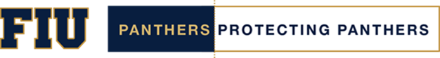 FIU Logo with Panthers Protecting Panthers